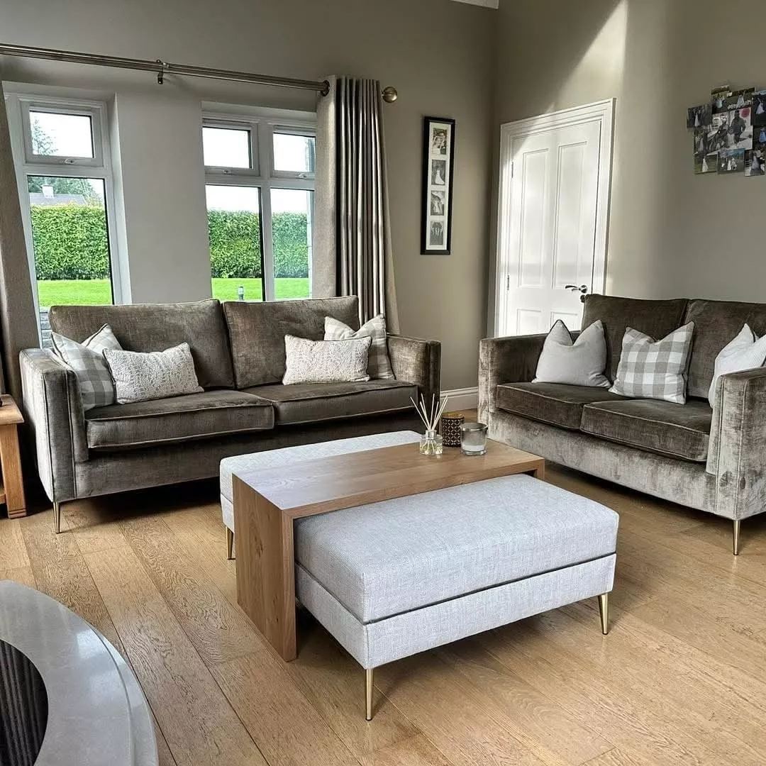 Oslo Bespoke Sofa & Oak Waterfall Table Set