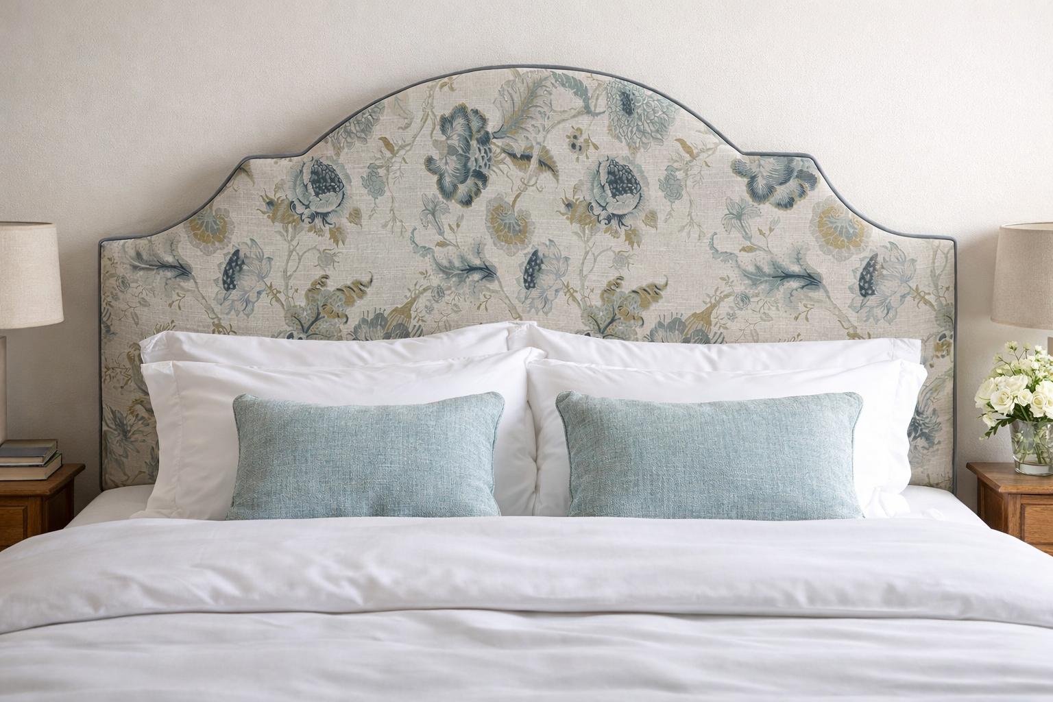 the clodagh headboard connolly furniture monaghan fabric pattern flower